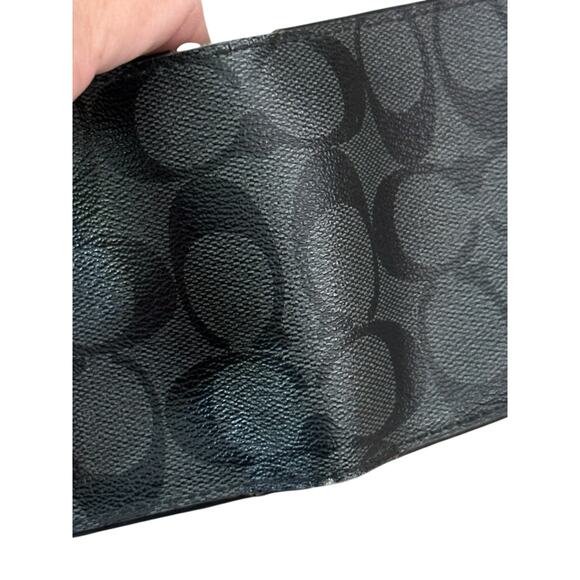 Coach Men's F75006 Charcoal Black Coin Case Signature Wallet - Picture 13 of 13